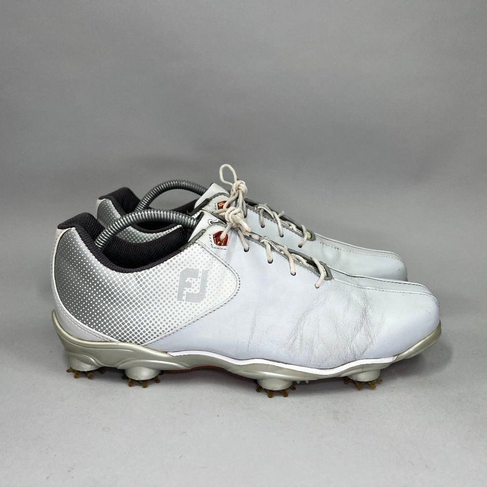 FootJoy Golf Shoes Men's‎ Size 9 White Leather D.N.A. Helix Golf Sneakers